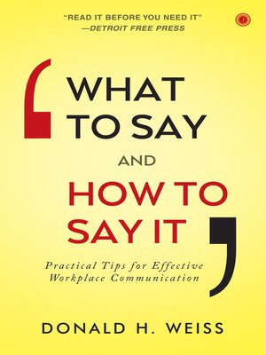 cover image of What to Say and How to Say It